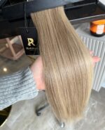 beżowy jasny blond baleyage wlosy doczepiane przedluzane